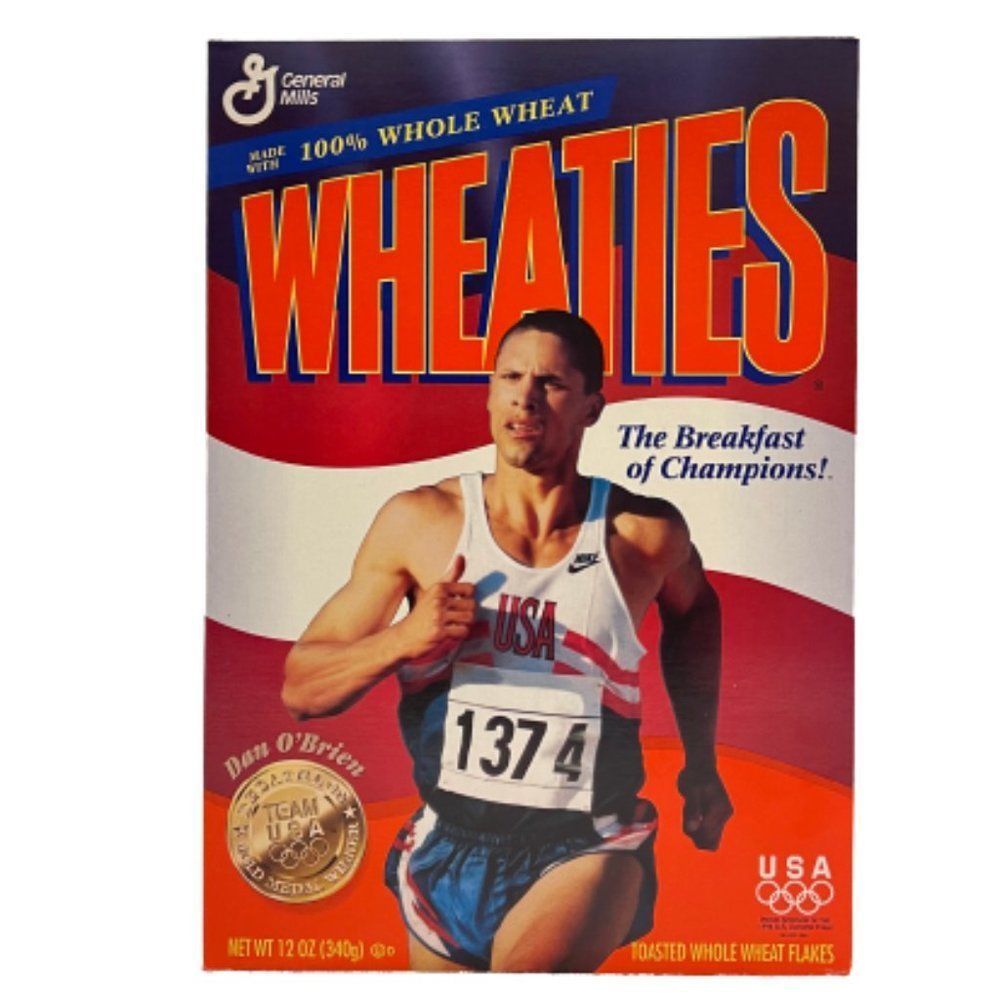 🆕1996 Olympics General Mills Dan O'Brien Wheaties Sealed Cereal Box